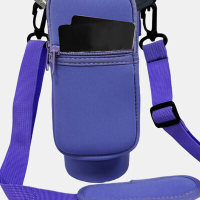 Insulated Tumbler Cup Sleeve With Adjustable Shoulder Strap