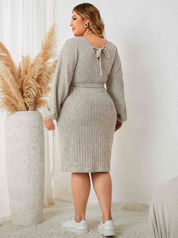 Plus Size Tie Waist Wrap Dress