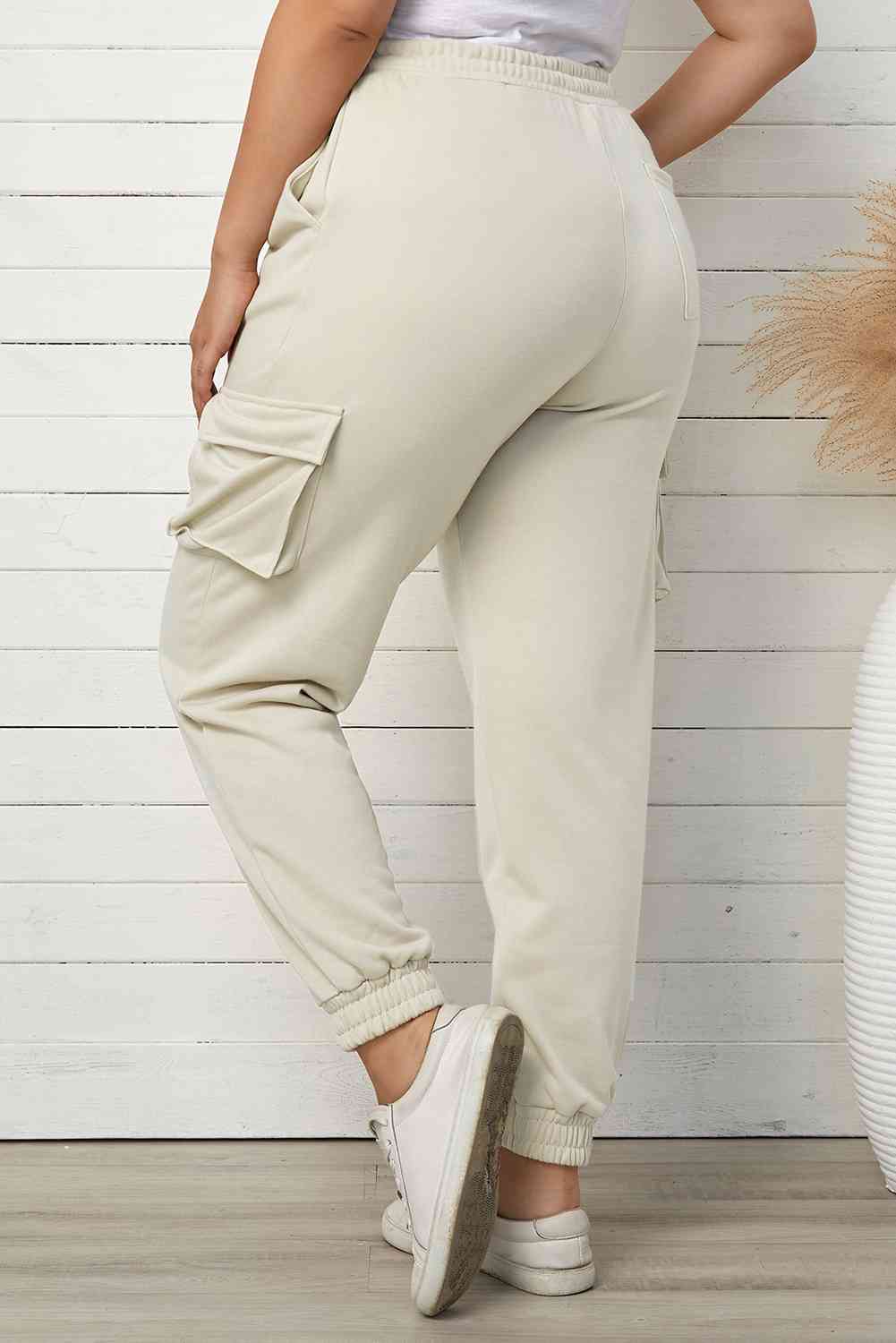 Plus Size Elastic Waist Joggers with Pockets