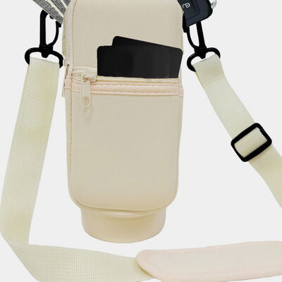 Insulated Tumbler Cup Sleeve With Adjustable Shoulder Strap