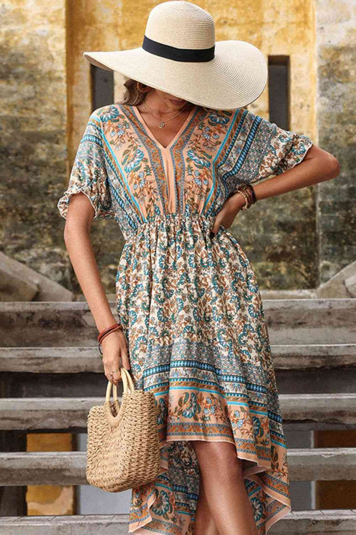 Bohemian High-Low Open Back Dress