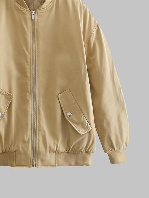 Zip Up Baseball Collar Puffer Jacket