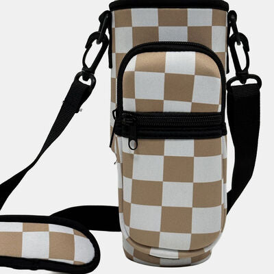 Printed Insulated Tumbler Cup Sleeve With Adjustable Shoulder Strap