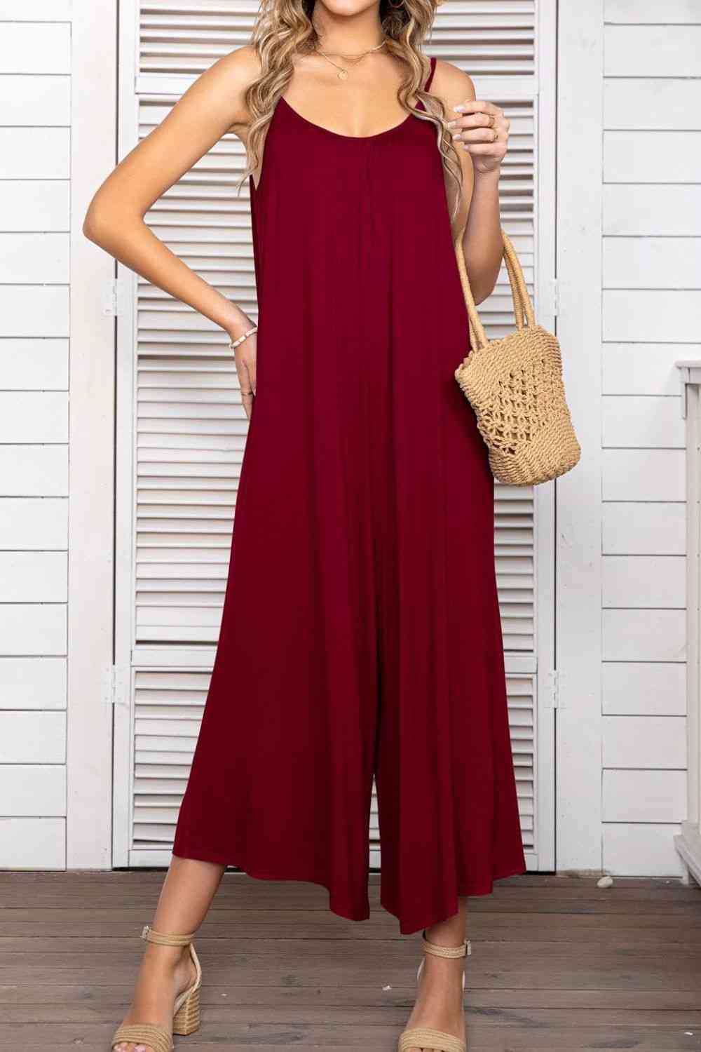 Spaghetti Strap Scoop Neck Jumpsuit