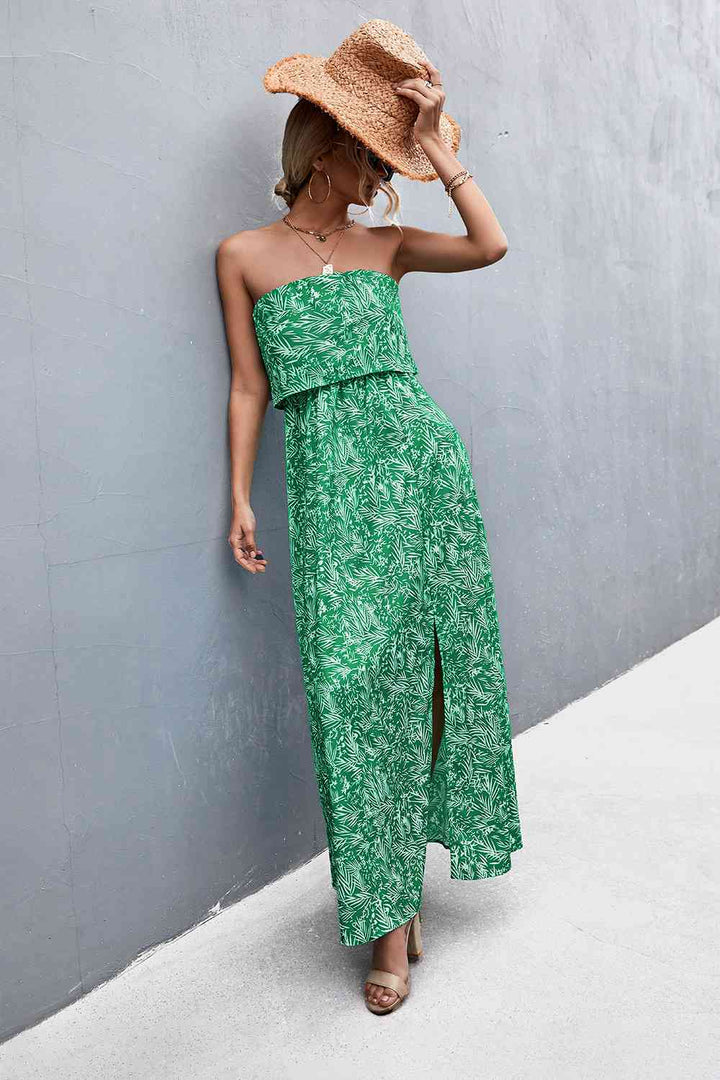 Strapless Split Maxi Dress