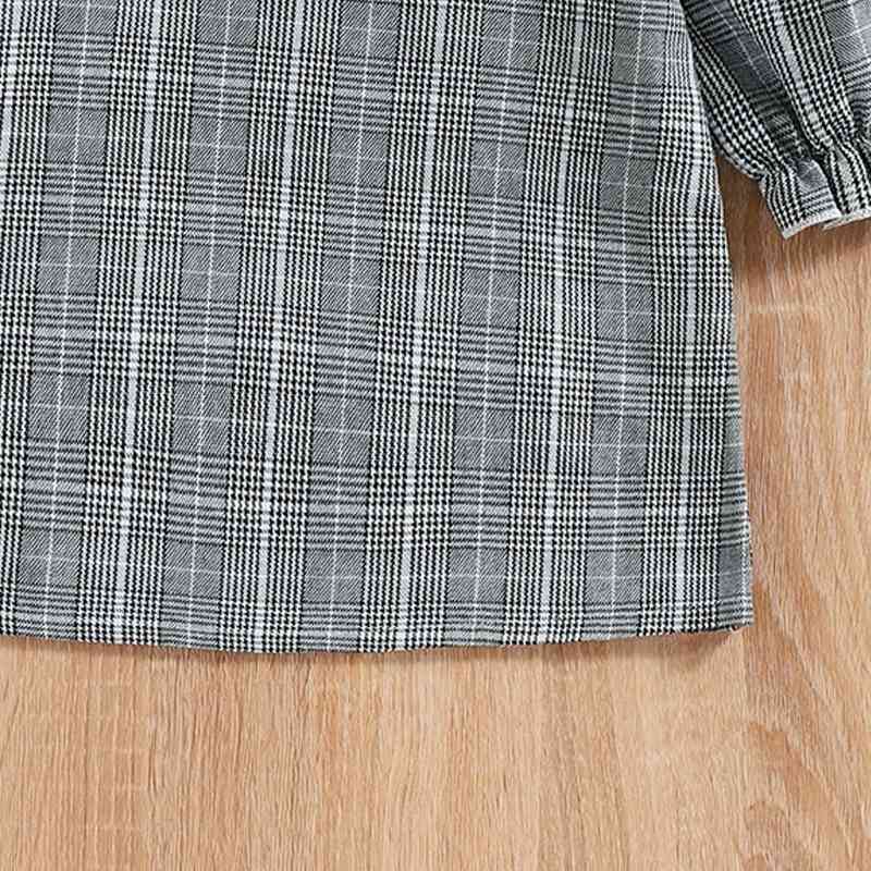 Plaid Flounce Sleeve Dress