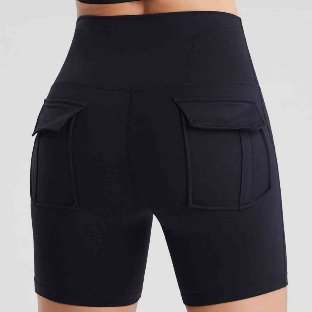 Wide Waistband Sports Shorts With Pockets