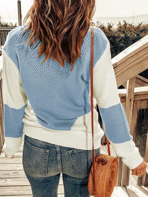 Contrast Round Neck Sweater